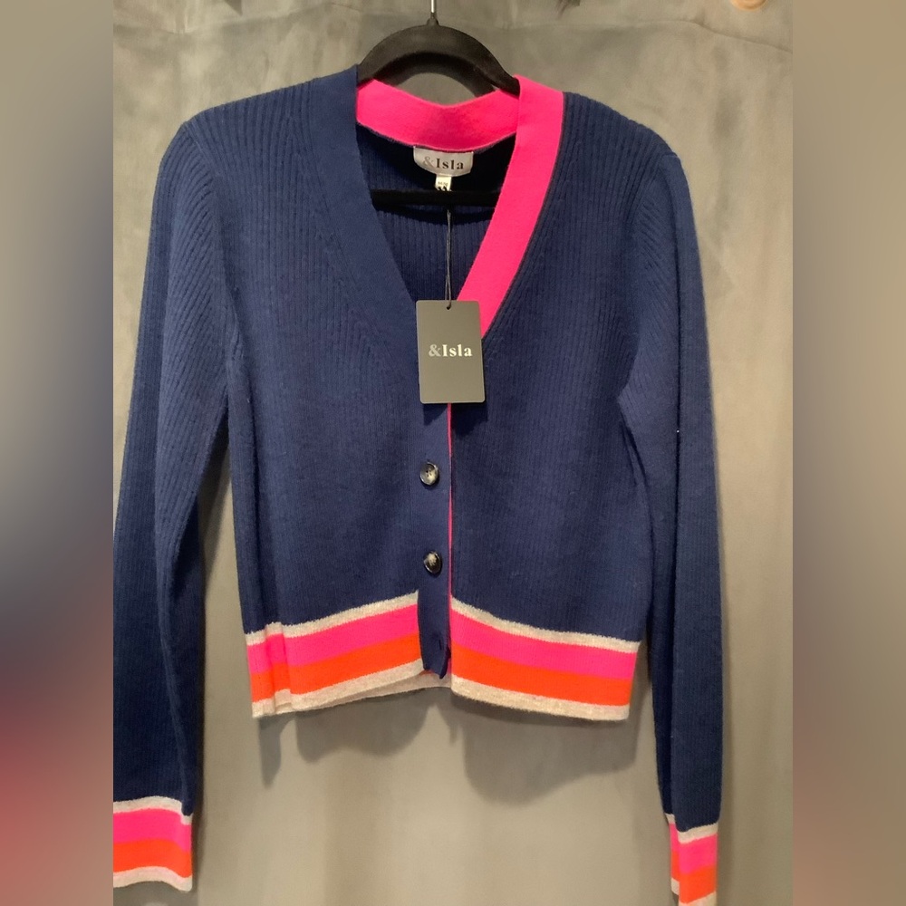 & Isla Stella Rib V-neck In Cashmere